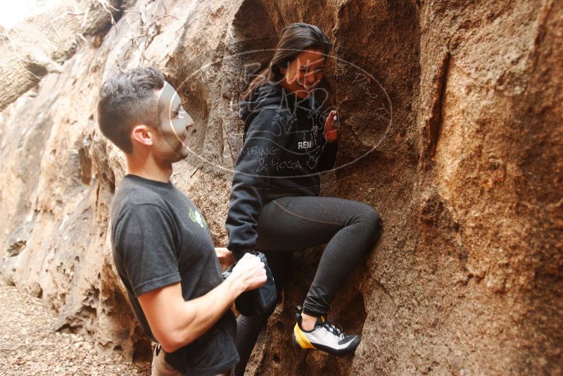 Bouldering in Hueco Tanks on 11/23/2018 with Blue Lizard Climbing and Yoga
Filename: SRM_20181123_1624570.jpg
Aperture: f/2.8
Shutter Speed: 1/80
Body: Canon EOS-1D Mark II
Lens: Canon EF 16-35mm f/2.8 L