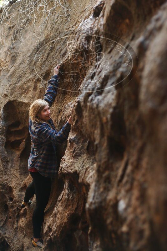 Bouldering in Hueco Tanks on 11/23/2018 with Blue Lizard Climbing and Yoga
Filename: SRM_20181123_1645020.jpg
Aperture: f/2.2
Shutter Speed: 1/100
Body: Canon EOS-1D Mark II
Lens: Canon EF 50mm f/1.8 II