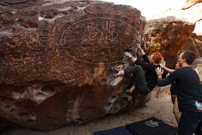 Bouldering in Hueco Tanks on 11/22/2018 with Blue Lizard Climbing and Yoga
Filename: SRM_20181122_1019490.jpg
Aperture: f/5.6
Shutter Speed: 1/250
Body: Canon EOS-1D Mark II
Lens: Canon EF 16-35mm f/2.8 L