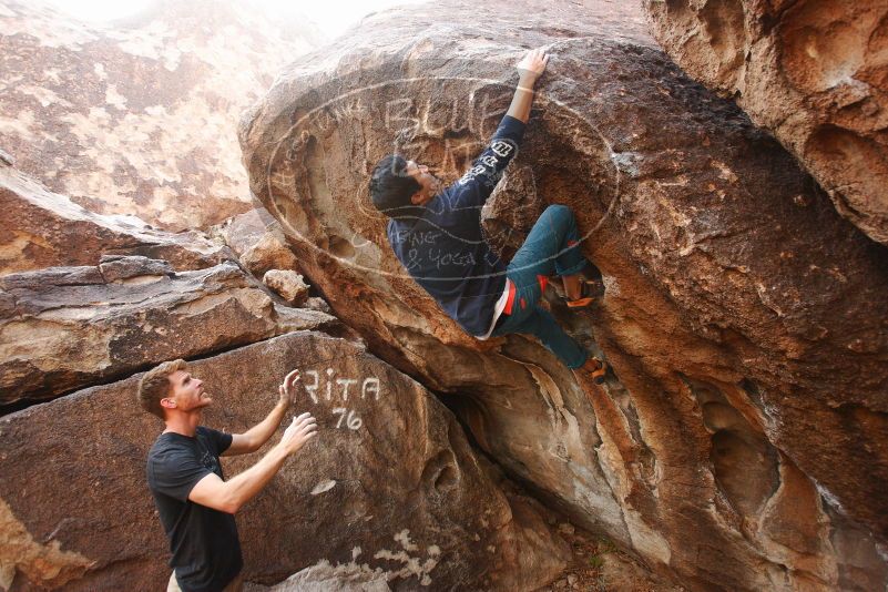 Bouldering in Hueco Tanks on 11/22/2018 with Blue Lizard Climbing and Yoga
Filename: SRM_20181122_1100110.jpg
Aperture: f/4.0
Shutter Speed: 1/500
Body: Canon EOS-1D Mark II
Lens: Canon EF 16-35mm f/2.8 L