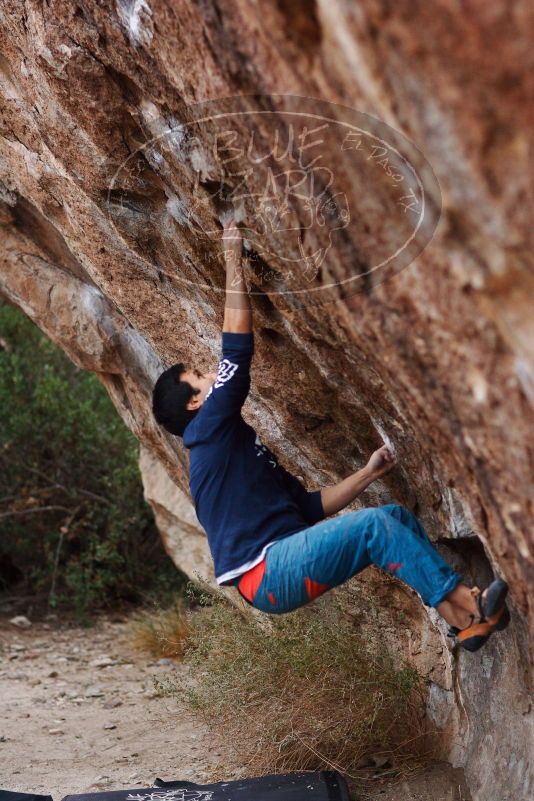 Bouldering in Hueco Tanks on 11/22/2018 with Blue Lizard Climbing and Yoga
Filename: SRM_20181122_1732140.jpg
Aperture: f/2.0
Shutter Speed: 1/320
Body: Canon EOS-1D Mark II
Lens: Canon EF 85mm f/1.2 L II