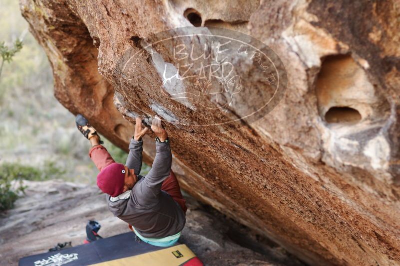 Bouldering in Hueco Tanks on 11/09/2018 with Blue Lizard Climbing and Yoga
Filename: SRM_20181109_1659230.jpg
Aperture: f/2.8
Shutter Speed: 1/500
Body: Canon EOS-1D Mark II
Lens: Canon EF 85mm f/1.2 L II