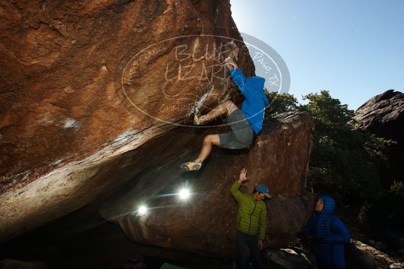Bouldering in Hueco Tanks on 12/01/2018 with Blue Lizard Climbing and Yoga
Filename: SRM_20181201_1237500.jpg
Aperture: f/8.0
Shutter Speed: 1/320
Body: Canon EOS-1D Mark II
Lens: Canon EF 16-35mm f/2.8 L