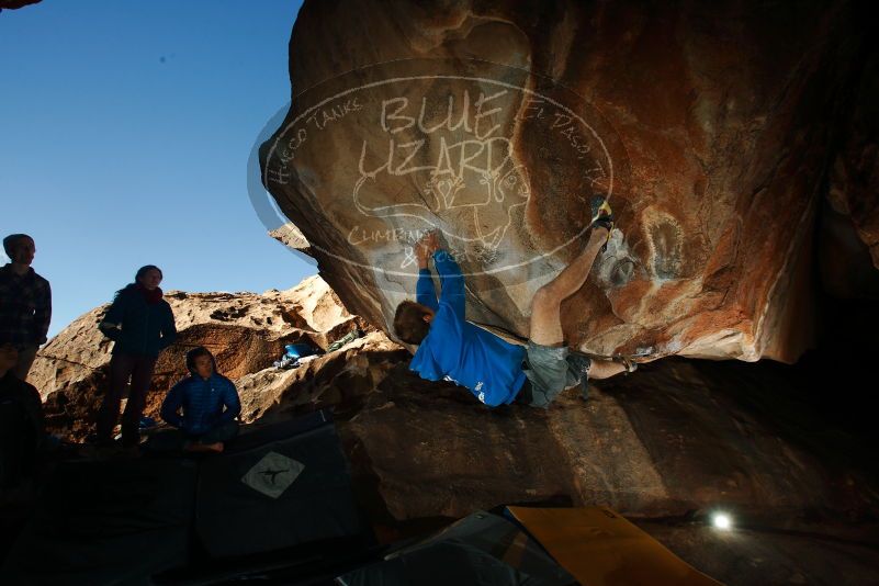 Bouldering in Hueco Tanks on 12/01/2018 with Blue Lizard Climbing and Yoga
Filename: SRM_20181201_1623000.jpg
Aperture: f/8.0
Shutter Speed: 1/250
Body: Canon EOS-1D Mark II
Lens: Canon EF 16-35mm f/2.8 L