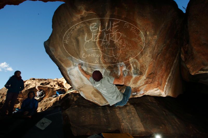 Bouldering in Hueco Tanks on 12/01/2018 with Blue Lizard Climbing and Yoga
Filename: SRM_20181201_1624330.jpg
Aperture: f/8.0
Shutter Speed: 1/250
Body: Canon EOS-1D Mark II
Lens: Canon EF 16-35mm f/2.8 L