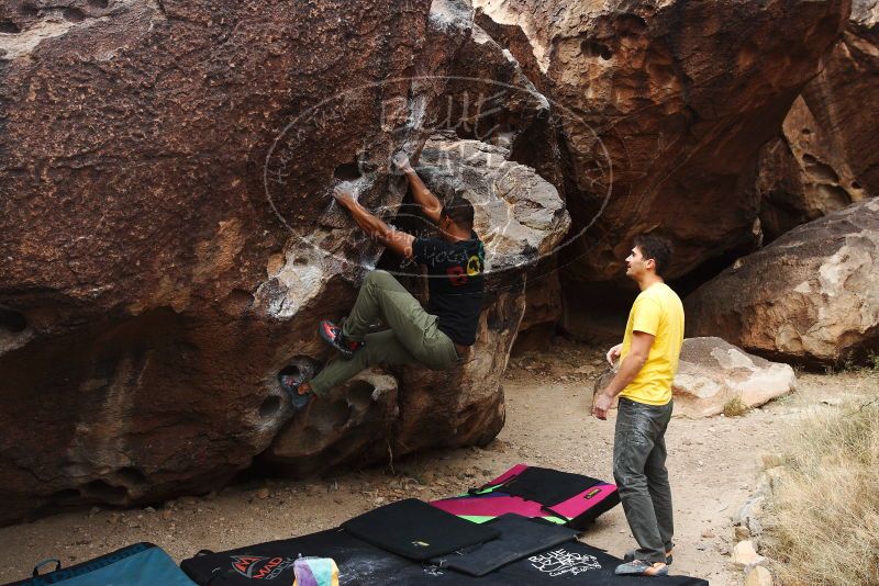 Bouldering in Hueco Tanks on 12/02/2018 with Blue Lizard Climbing and Yoga
Filename: SRM_20181202_1049410.jpg
Aperture: f/5.6
Shutter Speed: 1/250
Body: Canon EOS-1D Mark II
Lens: Canon EF 16-35mm f/2.8 L