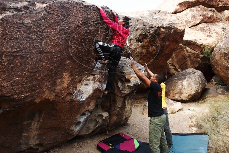 Bouldering in Hueco Tanks on 12/02/2018 with Blue Lizard Climbing and Yoga

Filename: SRM_20181202_1053310.jpg
Aperture: f/5.0
Shutter Speed: 1/250
Body: Canon EOS-1D Mark II
Lens: Canon EF 16-35mm f/2.8 L