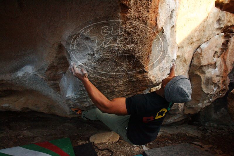 Bouldering in Hueco Tanks on 12/02/2018 with Blue Lizard Climbing and Yoga

Filename: SRM_20181202_1737270.jpg
Aperture: f/6.3
Shutter Speed: 1/200
Body: Canon EOS-1D Mark II
Lens: Canon EF 16-35mm f/2.8 L