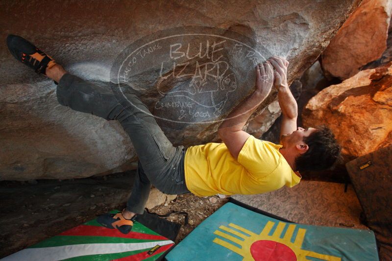 Bouldering in Hueco Tanks on 12/02/2018 with Blue Lizard Climbing and Yoga
Filename: SRM_20181202_1749400.jpg
Aperture: f/3.5
Shutter Speed: 1/200
Body: Canon EOS-1D Mark II
Lens: Canon EF 16-35mm f/2.8 L