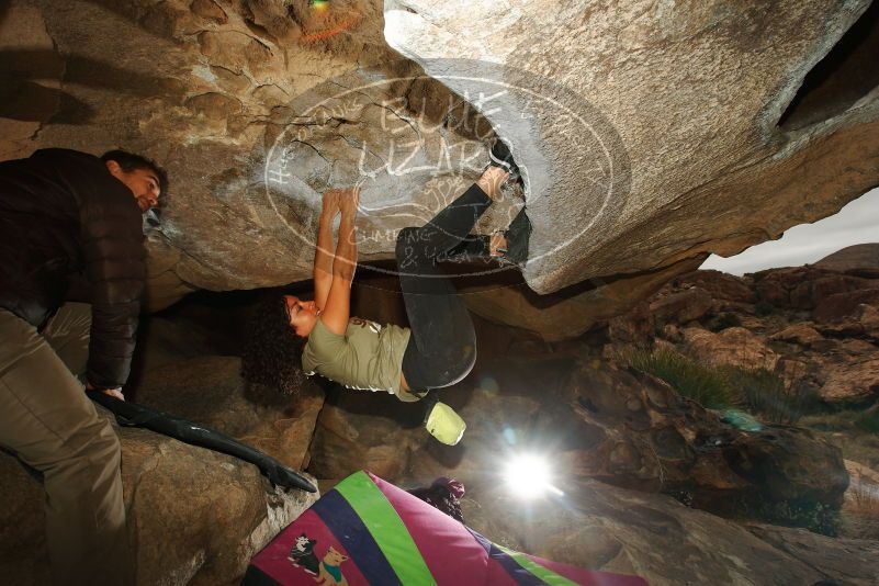 Bouldering in Hueco Tanks on 12/08/2018 with Blue Lizard Climbing and Yoga

Filename: SRM_20181208_1248060.jpg
Aperture: f/8.0
Shutter Speed: 1/200
Body: Canon EOS-1D Mark II
Lens: Canon EF 16-35mm f/2.8 L