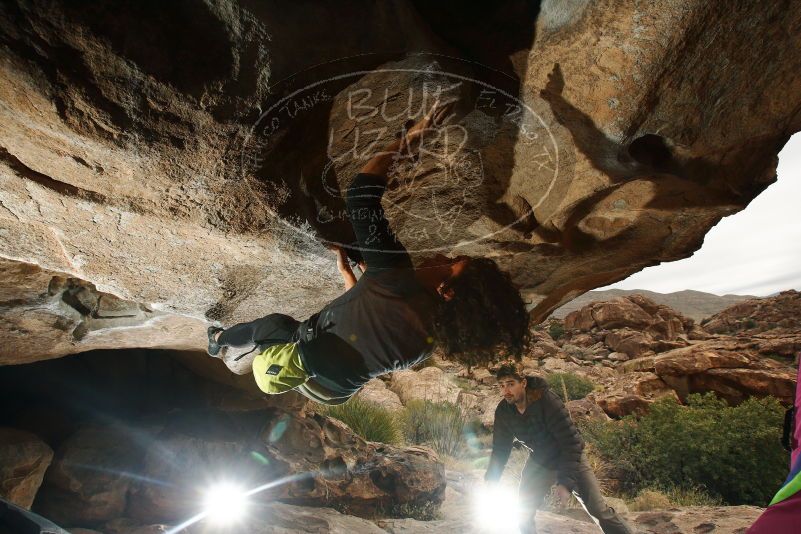 Bouldering in Hueco Tanks on 12/08/2018 with Blue Lizard Climbing and Yoga
Filename: SRM_20181208_1344340.jpg
Aperture: f/8.0
Shutter Speed: 1/250
Body: Canon EOS-1D Mark II
Lens: Canon EF 16-35mm f/2.8 L