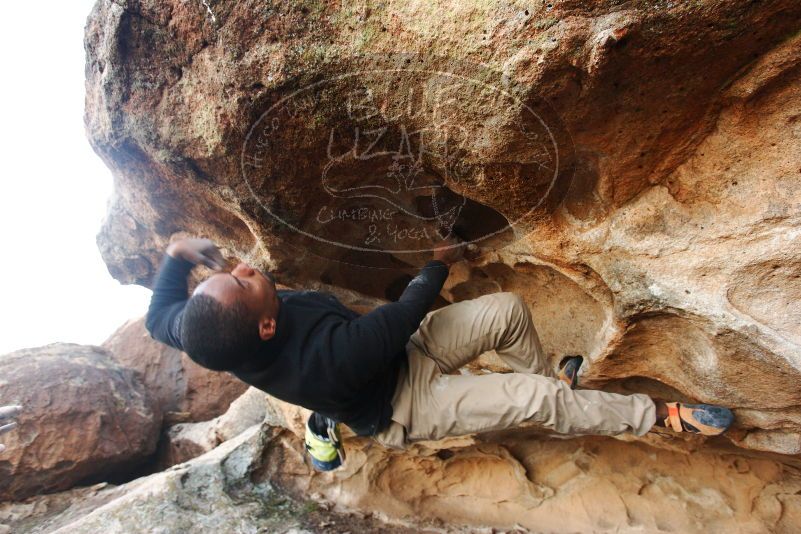 Bouldering in Hueco Tanks on 12/08/2018 with Blue Lizard Climbing and Yoga
Filename: SRM_20181208_1638170.jpg
Aperture: f/4.0
Shutter Speed: 1/250
Body: Canon EOS-1D Mark II
Lens: Canon EF 16-35mm f/2.8 L