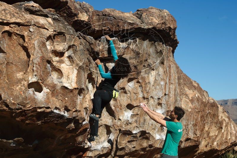 Bouldering in Hueco Tanks on 12/09/2018 with Blue Lizard Climbing and Yoga
Filename: SRM_20181209_1101000.jpg
Aperture: f/5.6
Shutter Speed: 1/400
Body: Canon EOS-1D Mark II
Lens: Canon EF 50mm f/1.8 II