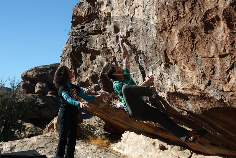 Bouldering in Hueco Tanks on 12/09/2018 with Blue Lizard Climbing and Yoga
Filename: SRM_20181209_1111260.jpg
Aperture: f/5.0
Shutter Speed: 1/400
Body: Canon EOS-1D Mark II
Lens: Canon EF 50mm f/1.8 II