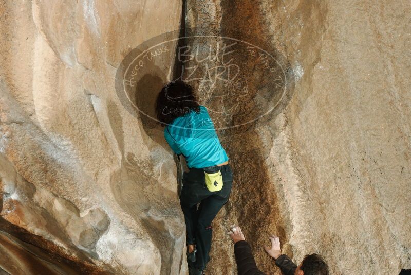Bouldering in Hueco Tanks on 12/09/2018 with Blue Lizard Climbing and Yoga
Filename: SRM_20181209_1618040.jpg
Aperture: f/5.6
Shutter Speed: 1/250
Body: Canon EOS-1D Mark II
Lens: Canon EF 50mm f/1.8 II