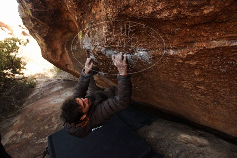 Bouldering in Hueco Tanks on 12/14/2018 with Blue Lizard Climbing and Yoga
Filename: SRM_20181214_1551570.jpg
Aperture: f/5.6
Shutter Speed: 1/250
Body: Canon EOS-1D Mark II
Lens: Canon EF 16-35mm f/2.8 L