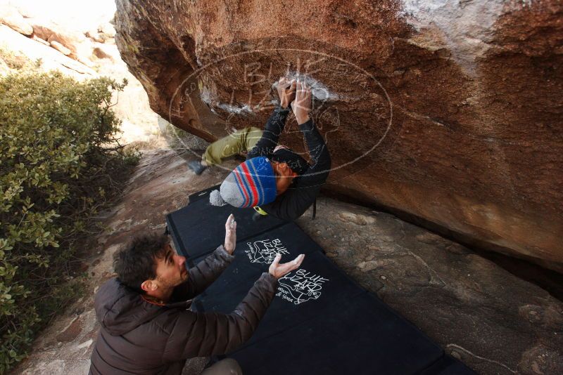 Bouldering in Hueco Tanks on 12/14/2018 with Blue Lizard Climbing and Yoga

Filename: SRM_20181214_1600130.jpg
Aperture: f/5.6
Shutter Speed: 1/250
Body: Canon EOS-1D Mark II
Lens: Canon EF 16-35mm f/2.8 L