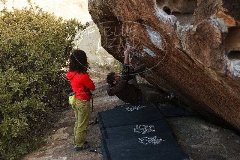Bouldering in Hueco Tanks on 12/14/2018 with Blue Lizard Climbing and Yoga

Filename: SRM_20181214_1621360.jpg
Aperture: f/3.2
Shutter Speed: 1/250
Body: Canon EOS-1D Mark II
Lens: Canon EF 50mm f/1.8 II