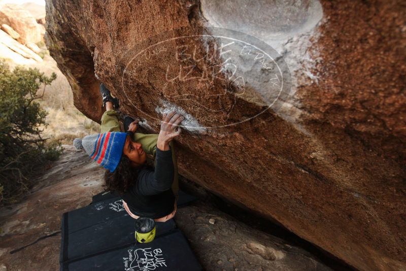 Bouldering in Hueco Tanks on 12/14/2018 with Blue Lizard Climbing and Yoga
Filename: SRM_20181214_1659070.jpg
Aperture: f/5.0
Shutter Speed: 1/250
Body: Canon EOS-1D Mark II
Lens: Canon EF 16-35mm f/2.8 L