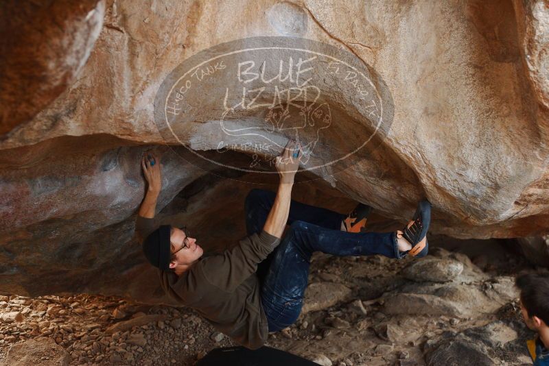 Bouldering in Hueco Tanks on 12/21/2018 with Blue Lizard Climbing and Yoga
Filename: SRM_20181221_1318460.jpg
Aperture: f/3.2
Shutter Speed: 1/250
Body: Canon EOS-1D Mark II
Lens: Canon EF 50mm f/1.8 II
