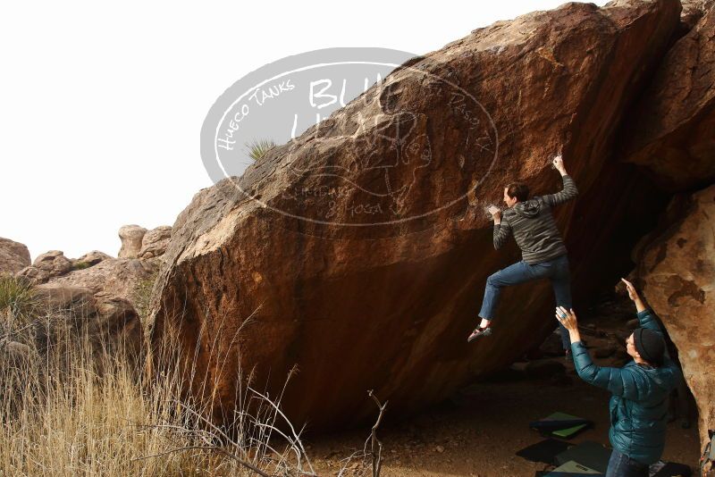 Bouldering in Hueco Tanks on 12/21/2018 with Blue Lizard Climbing and Yoga
Filename: SRM_20181221_1502541.jpg
Aperture: f/8.0
Shutter Speed: 1/250
Body: Canon EOS-1D Mark II
Lens: Canon EF 16-35mm f/2.8 L