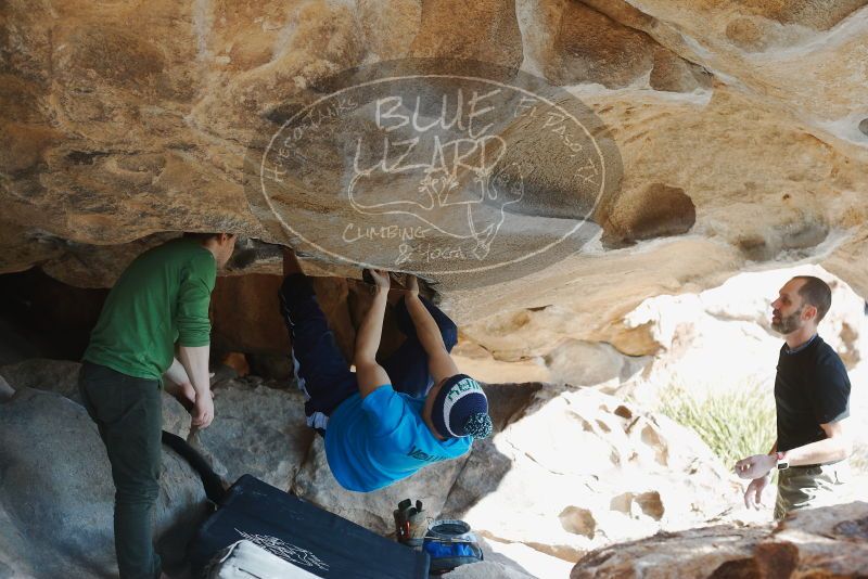 Bouldering in Hueco Tanks on 12/23/2018 with Blue Lizard Climbing and Yoga

Filename: SRM_20181223_1240360.jpg
Aperture: f/4.0
Shutter Speed: 1/250
Body: Canon EOS-1D Mark II
Lens: Canon EF 50mm f/1.8 II