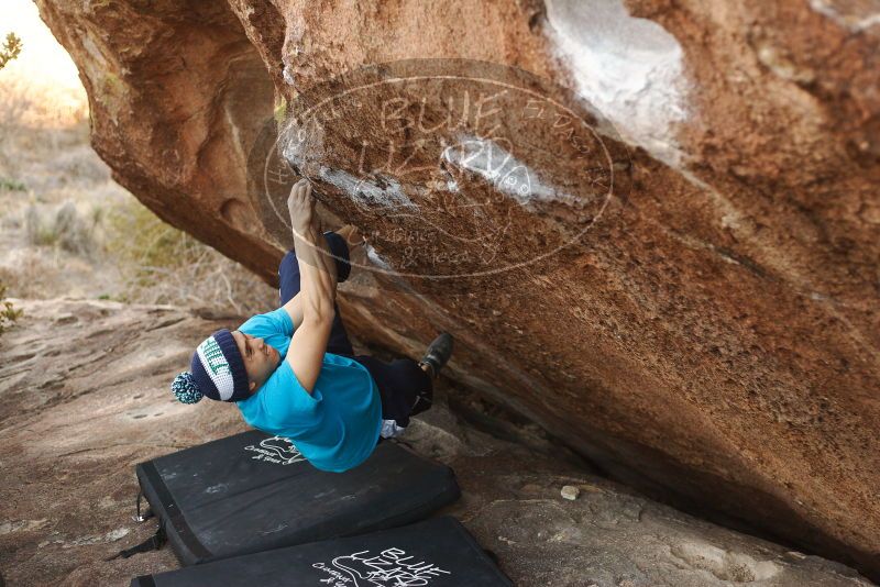 Bouldering in Hueco Tanks on 12/23/2018 with Blue Lizard Climbing and Yoga
Filename: SRM_20181223_1655200.jpg
Aperture: f/2.8
Shutter Speed: 1/320
Body: Canon EOS-1D Mark II
Lens: Canon EF 50mm f/1.8 II