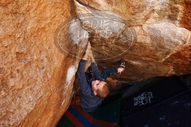Bouldering in Hueco Tanks on 12/24/2018 with Blue Lizard Climbing and Yoga
Filename: SRM_20181224_1107510.jpg
Aperture: f/4.5
Shutter Speed: 1/200
Body: Canon EOS-1D Mark II
Lens: Canon EF 16-35mm f/2.8 L