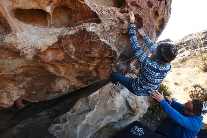 Bouldering in Hueco Tanks on 12/30/2018 with Blue Lizard Climbing and Yoga

Filename: SRM_20181230_1041420.jpg
Aperture: f/6.3
Shutter Speed: 1/250
Body: Canon EOS-1D Mark II
Lens: Canon EF 16-35mm f/2.8 L