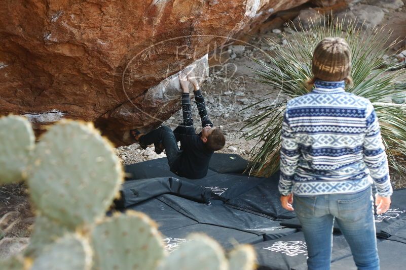 Bouldering in Hueco Tanks on 12/30/2018 with Blue Lizard Climbing and Yoga
Filename: SRM_20181230_1556450.jpg
Aperture: f/3.2
Shutter Speed: 1/320
Body: Canon EOS-1D Mark II
Lens: Canon EF 50mm f/1.8 II