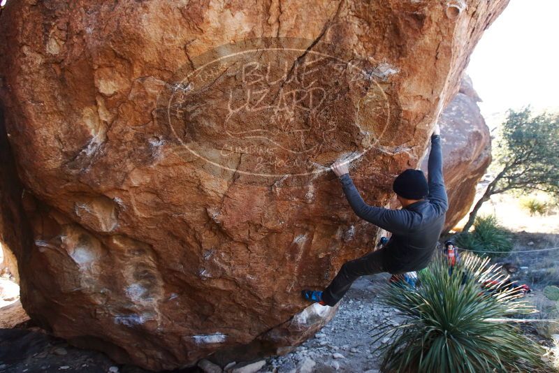 Bouldering in Hueco Tanks on 01/01/2019 with Blue Lizard Climbing and Yoga
Filename: SRM_20190101_1358450.jpg
Aperture: f/5.6
Shutter Speed: 1/250
Body: Canon EOS-1D Mark II
Lens: Canon EF 16-35mm f/2.8 L