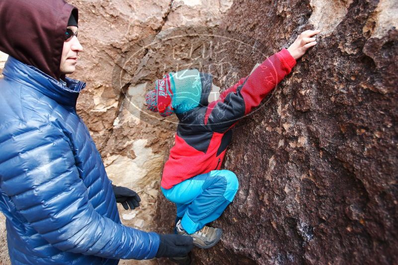 Bouldering in Hueco Tanks on 01/02/2019 with Blue Lizard Climbing and Yoga
Filename: SRM_20190102_1334360.jpg
Aperture: f/3.5
Shutter Speed: 1/250
Body: Canon EOS-1D Mark II
Lens: Canon EF 16-35mm f/2.8 L