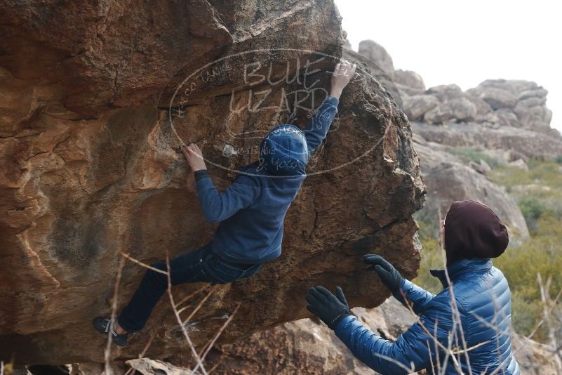 Bouldering in Hueco Tanks on 01/02/2019 with Blue Lizard Climbing and Yoga
Filename: SRM_20190102_1443100.jpg
Aperture: f/5.6
Shutter Speed: 1/320
Body: Canon EOS-1D Mark II
Lens: Canon EF 50mm f/1.8 II