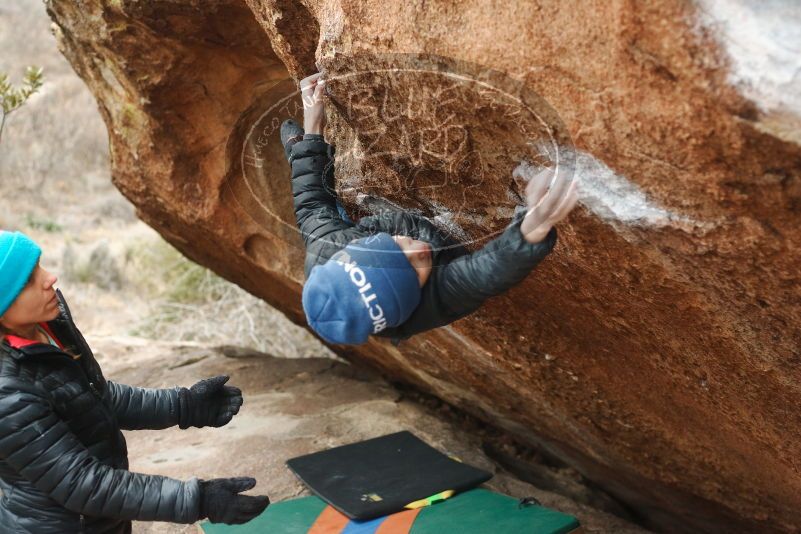 Bouldering in Hueco Tanks on 01/02/2019 with Blue Lizard Climbing and Yoga
Filename: SRM_20190102_1704140.jpg
Aperture: f/3.2
Shutter Speed: 1/200
Body: Canon EOS-1D Mark II
Lens: Canon EF 50mm f/1.8 II