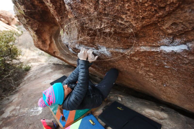 Bouldering in Hueco Tanks on 01/02/2019 with Blue Lizard Climbing and Yoga
Filename: SRM_20190102_1737400.jpg
Aperture: f/3.5
Shutter Speed: 1/160
Body: Canon EOS-1D Mark II
Lens: Canon EF 16-35mm f/2.8 L