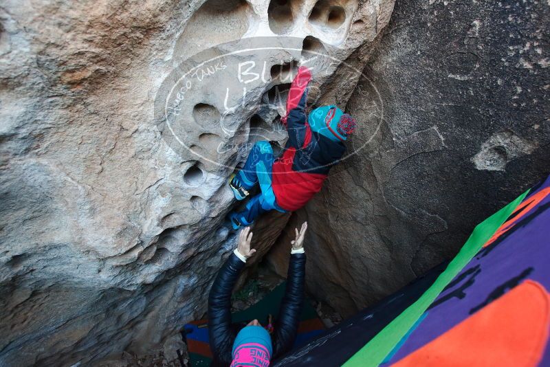 Bouldering in Hueco Tanks on 01/01/2019 with Blue Lizard Climbing and Yoga

Filename: SRM_20190101_1029290.jpg
Aperture: f/3.5
Shutter Speed: 1/200
Body: Canon EOS-1D Mark II
Lens: Canon EF 16-35mm f/2.8 L