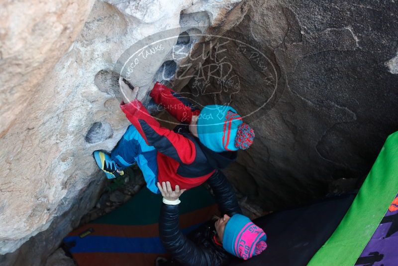 Bouldering in Hueco Tanks on 01/01/2019 with Blue Lizard Climbing and Yoga
Filename: SRM_20190101_1040570.jpg
Aperture: f/3.5
Shutter Speed: 1/200
Body: Canon EOS-1D Mark II
Lens: Canon EF 16-35mm f/2.8 L