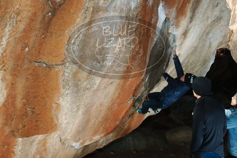 Bouldering in Hueco Tanks on 01/01/2019 with Blue Lizard Climbing and Yoga
Filename: SRM_20190101_1149330.jpg
Aperture: f/8.0
Shutter Speed: 1/250
Body: Canon EOS-1D Mark II
Lens: Canon EF 50mm f/1.8 II