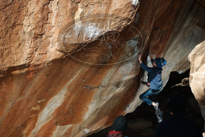 Bouldering in Hueco Tanks on 01/01/2019 with Blue Lizard Climbing and Yoga
Filename: SRM_20190101_1152130.jpg
Aperture: f/8.0
Shutter Speed: 1/250
Body: Canon EOS-1D Mark II
Lens: Canon EF 50mm f/1.8 II
