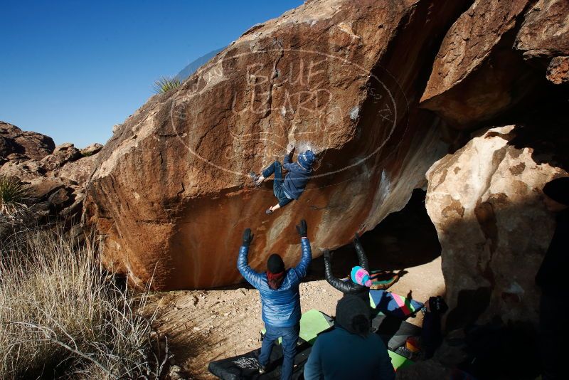 Bouldering in Hueco Tanks on 01/01/2019 with Blue Lizard Climbing and Yoga
Filename: SRM_20190101_1153060.jpg
Aperture: f/9.0
Shutter Speed: 1/250
Body: Canon EOS-1D Mark II
Lens: Canon EF 16-35mm f/2.8 L