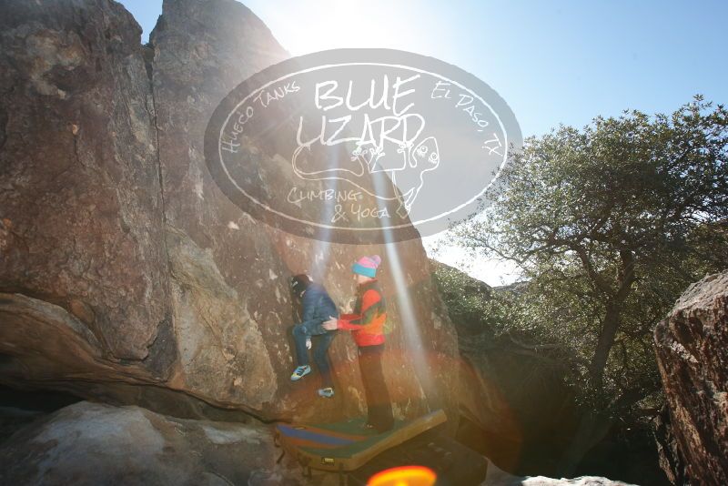 Bouldering in Hueco Tanks on 01/01/2019 with Blue Lizard Climbing and Yoga
Filename: SRM_20190101_1221590.jpg
Aperture: f/7.1
Shutter Speed: 1/250
Body: Canon EOS-1D Mark II
Lens: Canon EF 16-35mm f/2.8 L