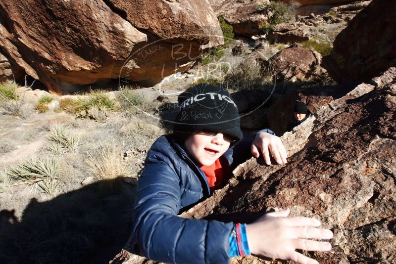 Bouldering in Hueco Tanks on 01/01/2019 with Blue Lizard Climbing and Yoga

Filename: SRM_20190101_1427230.jpg
Aperture: f/14.0
Shutter Speed: 1/250
Body: Canon EOS-1D Mark II
Lens: Canon EF 16-35mm f/2.8 L