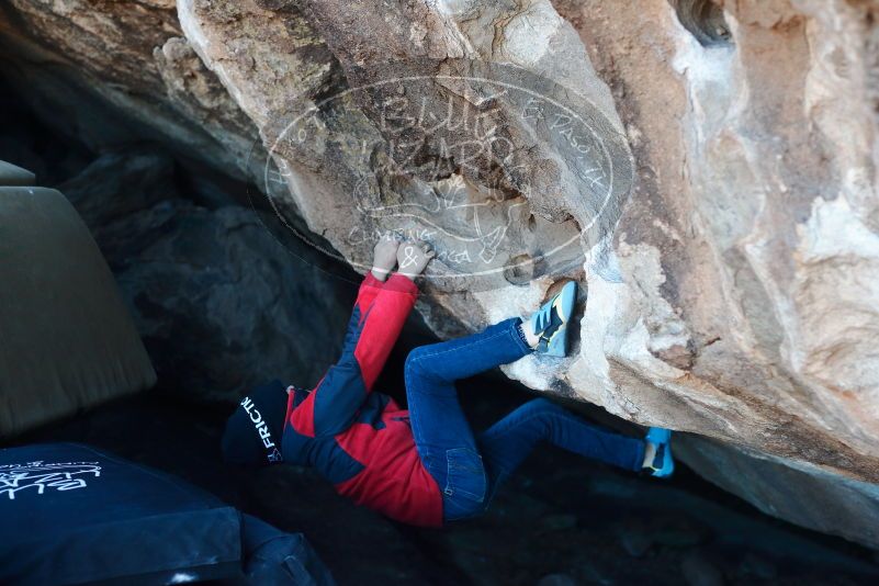 Bouldering in Hueco Tanks on 12/31/2018 with Blue Lizard Climbing and Yoga

Filename: SRM_20181231_1007290.jpg
Aperture: f/3.2
Shutter Speed: 1/250
Body: Canon EOS-1D Mark II
Lens: Canon EF 50mm f/1.8 II