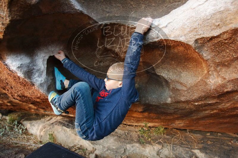 Bouldering in Hueco Tanks on 12/31/2018 with Blue Lizard Climbing and Yoga
Filename: SRM_20181231_1653291.jpg
Aperture: f/3.2
Shutter Speed: 1/250
Body: Canon EOS-1D Mark II
Lens: Canon EF 16-35mm f/2.8 L
