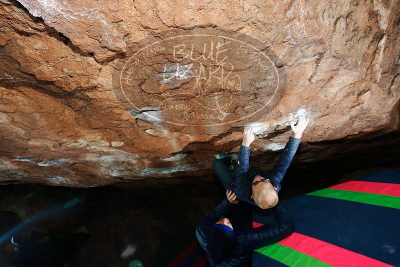 Bouldering in Hueco Tanks on 12/28/2018 with Blue Lizard Climbing and Yoga
Filename: SRM_20181228_1137100.jpg
Aperture: f/8.0
Shutter Speed: 1/250
Body: Canon EOS-1D Mark II
Lens: Canon EF 16-35mm f/2.8 L