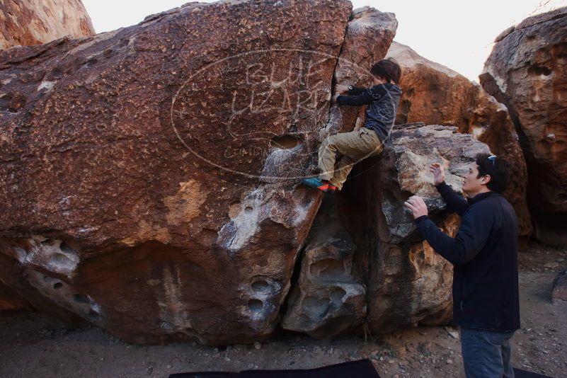 Bouldering in Hueco Tanks on 01/05/2019 with Blue Lizard Climbing and Yoga
Filename: SRM_20190105_1059180.jpg
Aperture: f/4.5
Shutter Speed: 1/250
Body: Canon EOS-1D Mark II
Lens: Canon EF 16-35mm f/2.8 L