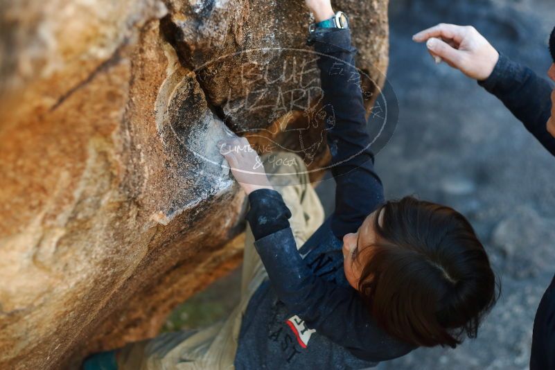 Bouldering in Hueco Tanks on 01/05/2019 with Blue Lizard Climbing and Yoga
Filename: SRM_20190105_1205580.jpg
Aperture: f/2.5
Shutter Speed: 1/250
Body: Canon EOS-1D Mark II
Lens: Canon EF 50mm f/1.8 II