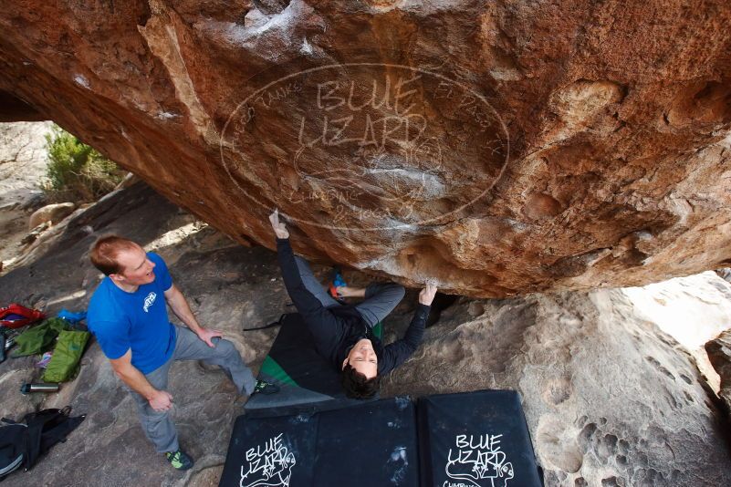 Bouldering in Hueco Tanks on 01/05/2019 with Blue Lizard Climbing and Yoga
Filename: SRM_20190105_1618390.jpg
Aperture: f/5.6
Shutter Speed: 1/200
Body: Canon EOS-1D Mark II
Lens: Canon EF 16-35mm f/2.8 L