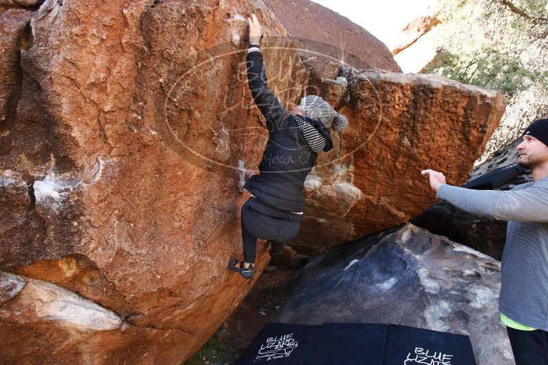 Bouldering in Hueco Tanks on 01/13/2019 with Blue Lizard Climbing and Yoga
Filename: SRM_20190113_1116290.jpg
Aperture: f/4.5
Shutter Speed: 1/250
Body: Canon EOS-1D Mark II
Lens: Canon EF 16-35mm f/2.8 L