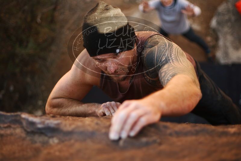 Bouldering in Hueco Tanks on 01/13/2019 with Blue Lizard Climbing and Yoga
Filename: SRM_20190113_1308330.jpg
Aperture: f/1.8
Shutter Speed: 1/500
Body: Canon EOS-1D Mark II
Lens: Canon EF 50mm f/1.8 II